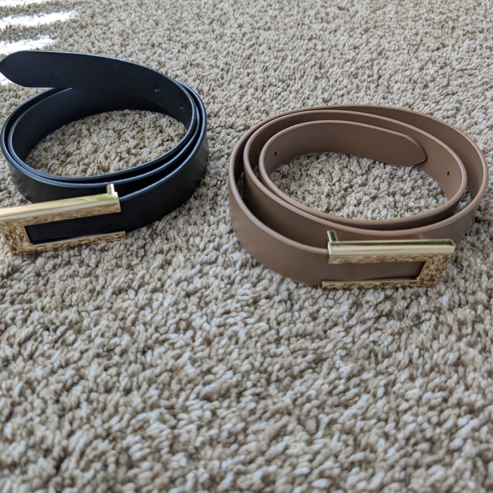 Sophisticated Black and Brown Belt Duo